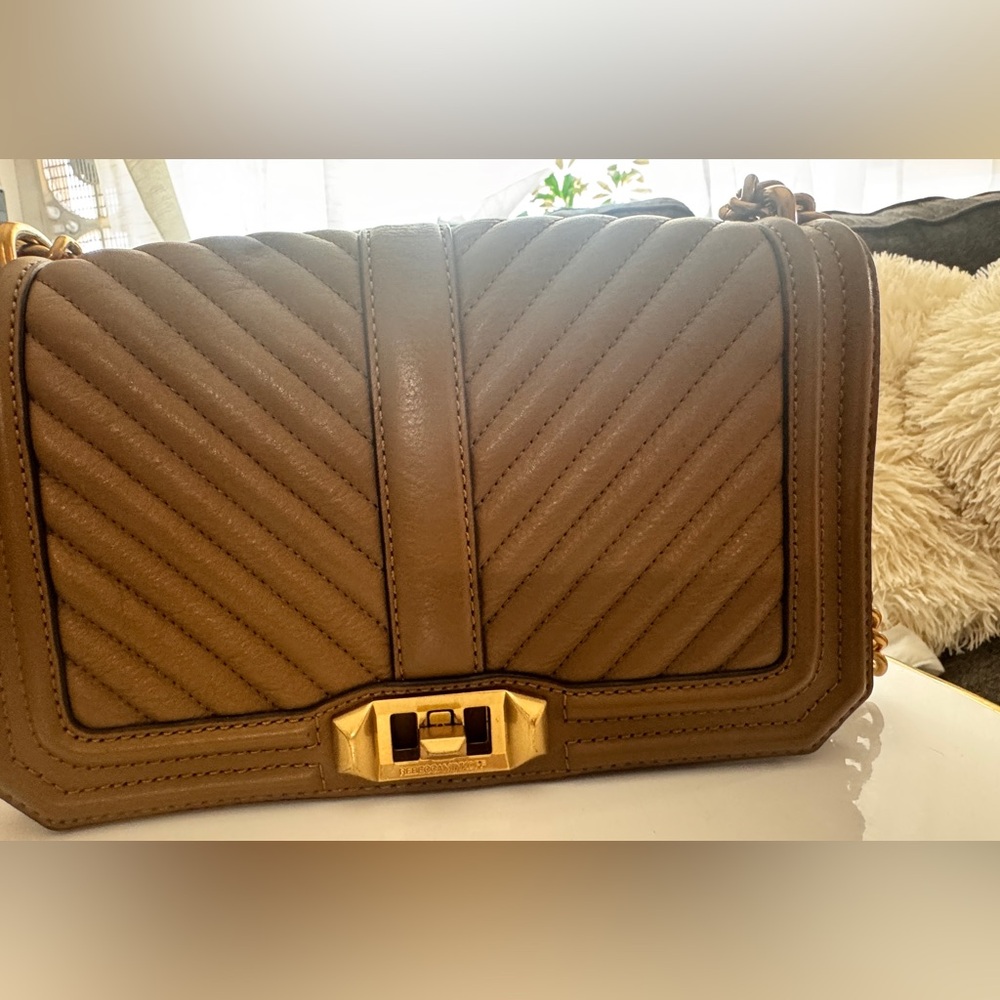 Medium Love Rebecca Minkoff chevron crossbody in military brown